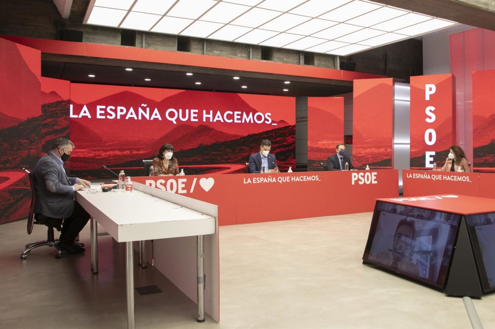 PSOE Santos Cerdán, Cristina Narbona, Pedro Sánchez, José Luis Ábalos