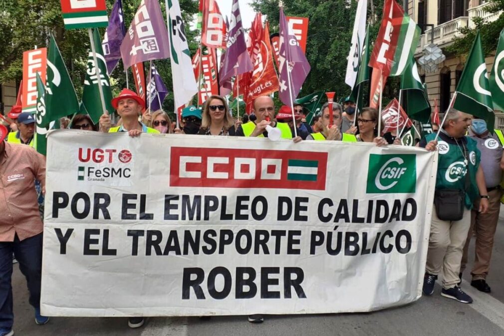 manifestación Transportes Rober CCOO