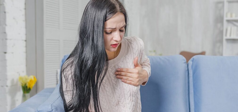 Mujer con riesgo de infarto