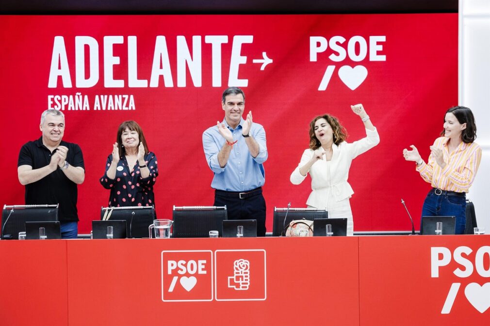 Santos Cerdán, Cristina Narbona, Pedro Sánchez, M Jesús Montero, FOTO Carlos Luján - EP