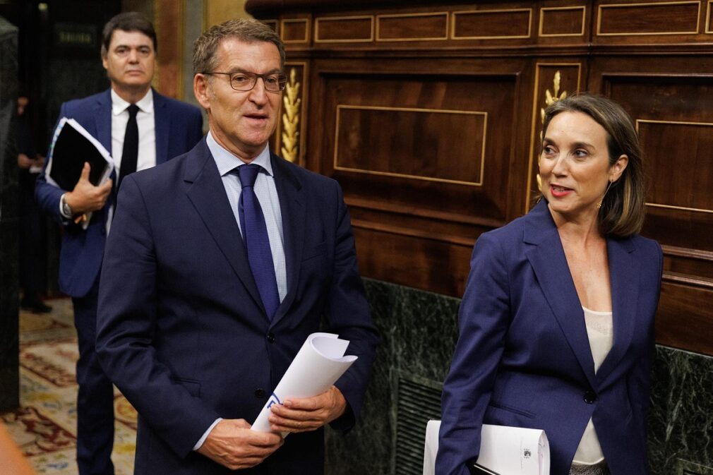 Alberto Núñez Feijóo y la portavoz del PP en el Congreso, Cuca Gamarra- Foto Eduardo Parra - EP