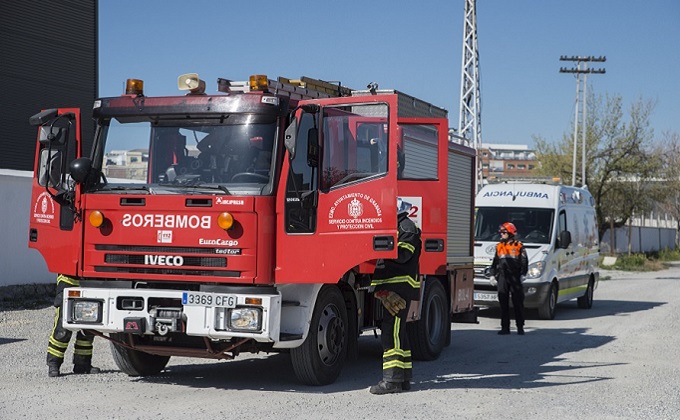 Imagen de archivo de una actuación de Bomberos y ambulancia