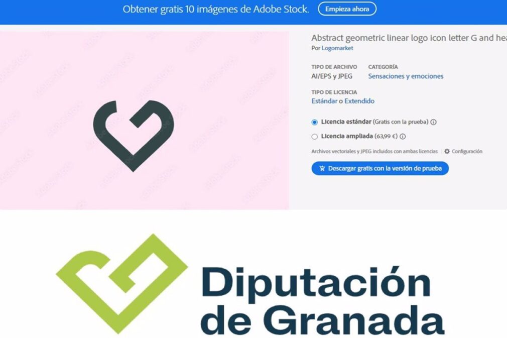 Fotografía del nuevo logo de la Diputación de Granada.