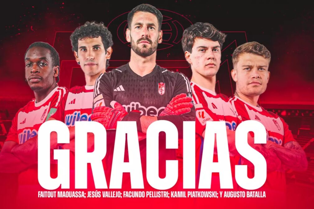 Fin del periodo de cesión en el Granada CF Faitout Maouassa, Jesús Vallejo, Facundo Pellistri, Kamil Piatkowski y Augusto Batalla