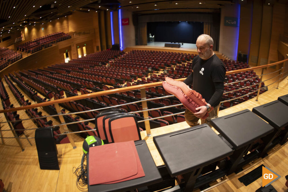 Trabajos de adaptación del Palacio de Congresos de Granada para la gala de los Premios Goya